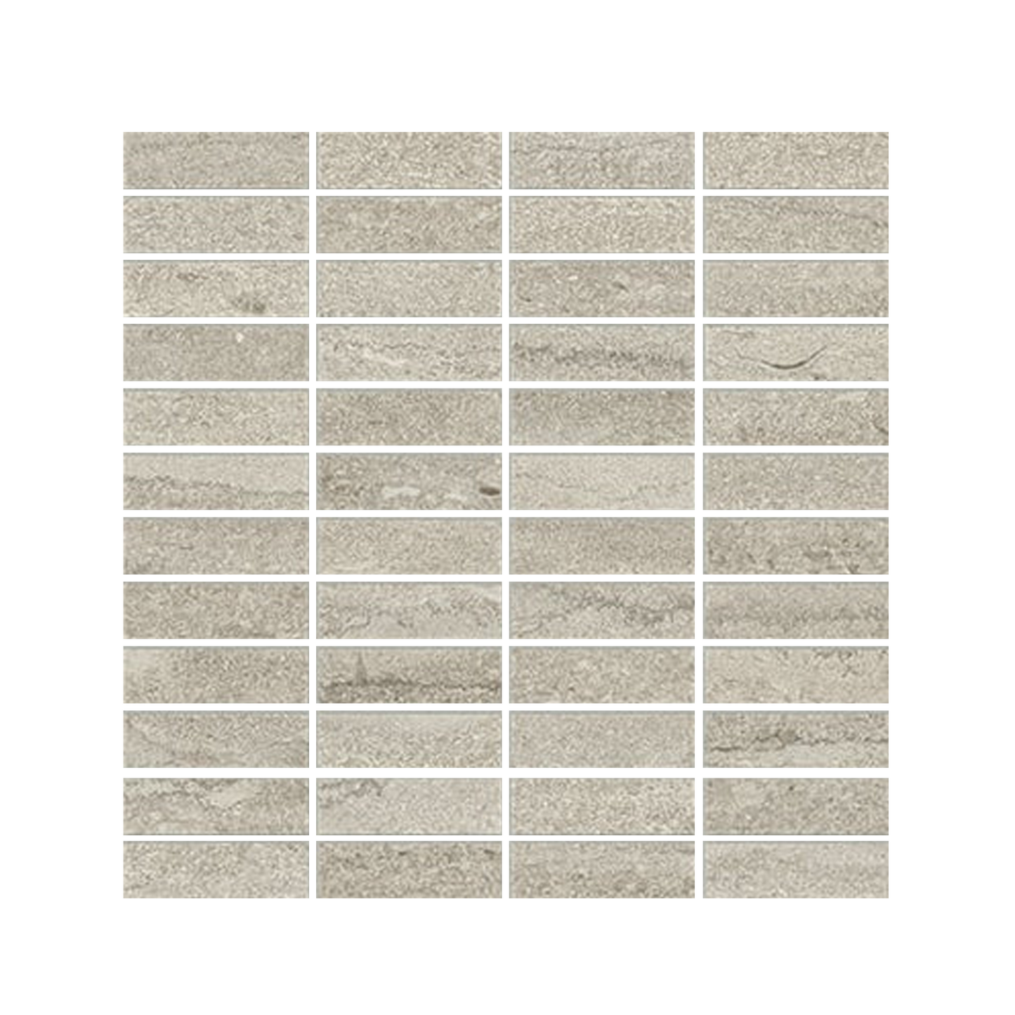 EcoStone 12x12" - 8mm Matte Porcelain Mesh Mosaic Tile (1x3" Squares)