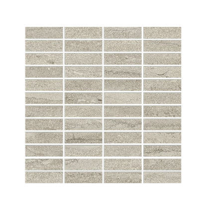 EcoStone 12x12" - 8mm Matte Porcelain Mesh Mosaic Tile (1x3" Squares)