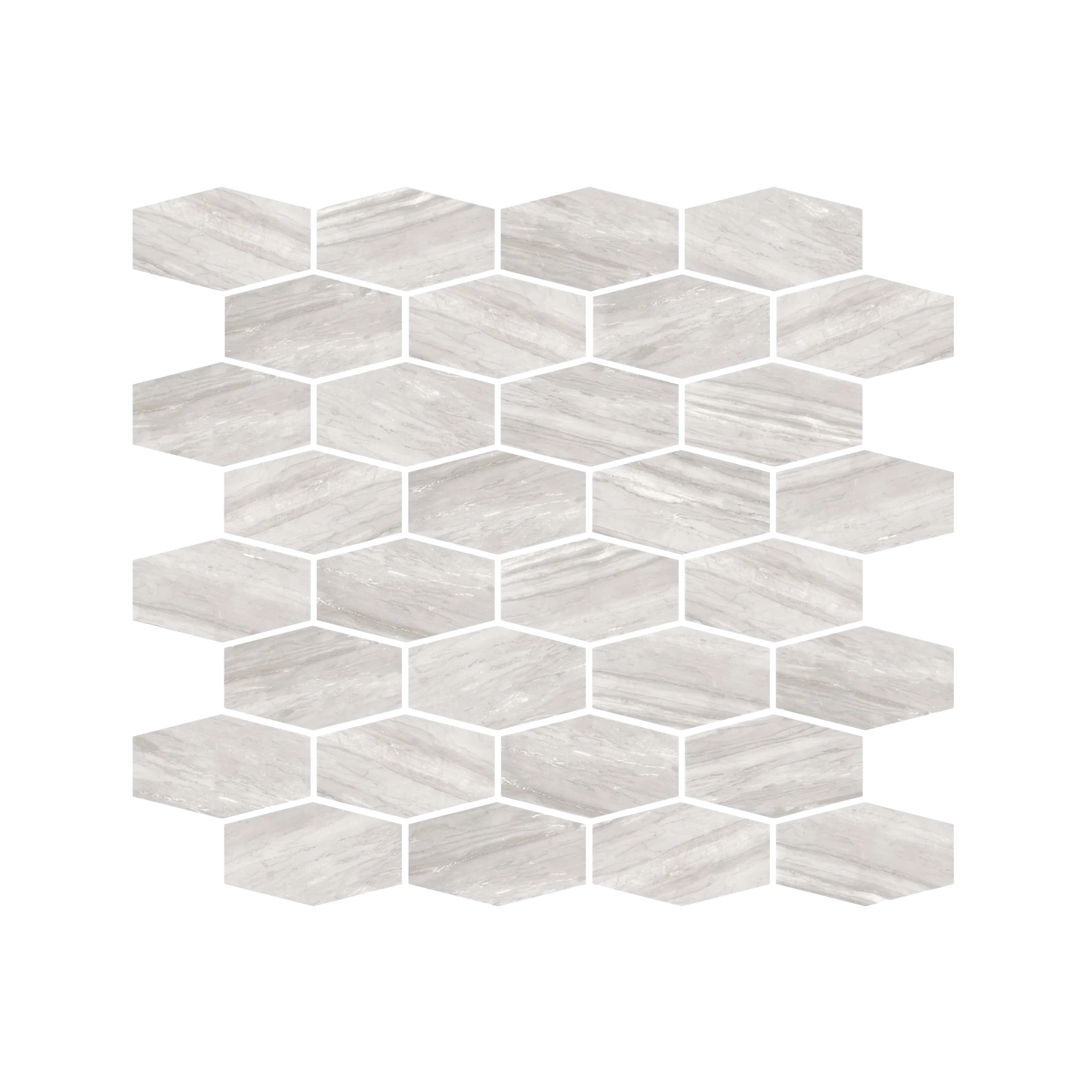 Epic 12x11" - 8mm Matte Porcelain Hexagon Mesh Mosaic Tile