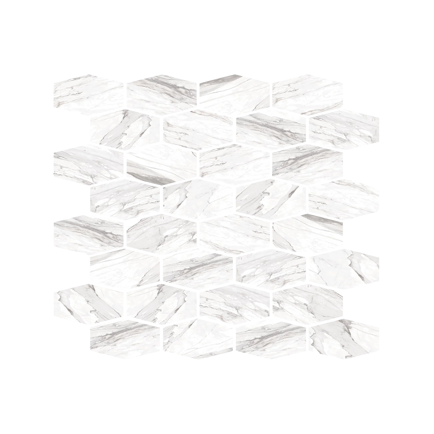 Epic 12x11" - 8mm Matte Porcelain Hexagon Mesh Mosaic Tile