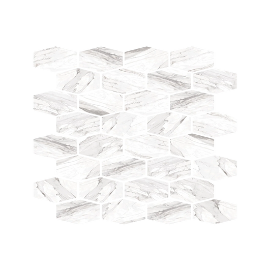Epic 12x11" - 8mm Matte Porcelain Hexagon Mesh Mosaic Tile