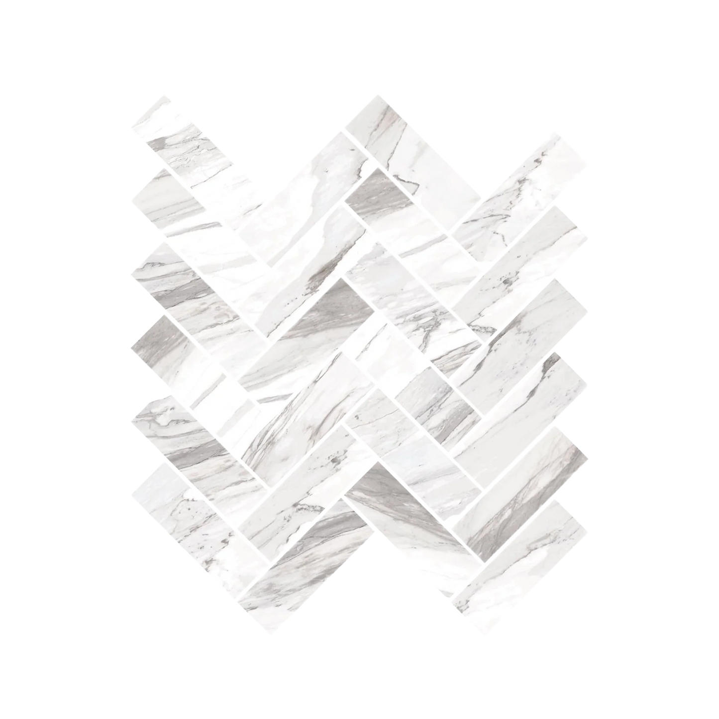 Epic 12x15" - 8mm Matte Porcelain Herringbone Mesh Mosaic Tile