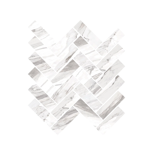 Epic 12x15" - 8mm Matte Porcelain Herringbone Mesh Mosaic Tile