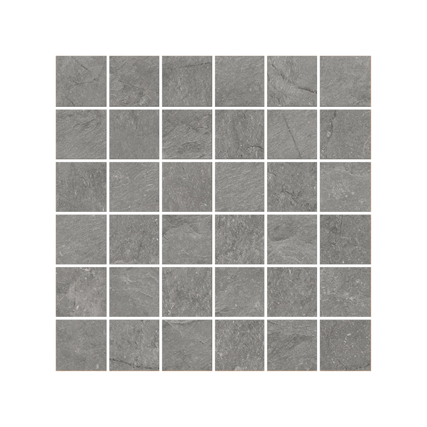 Lith 12x12" - 8mm Matte Porcelain 2" Square Mesh Mosaic Tile in Stone-Look