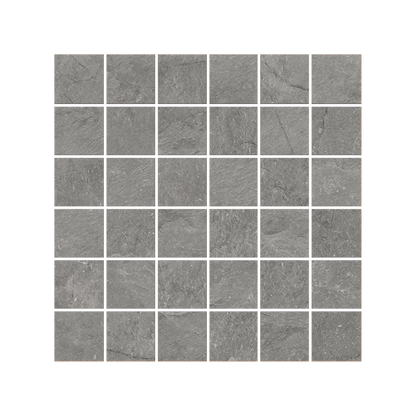 Lith 12x12" - 8mm Matte Porcelain 2" Square Mesh Mosaic Tile in Stone-Look