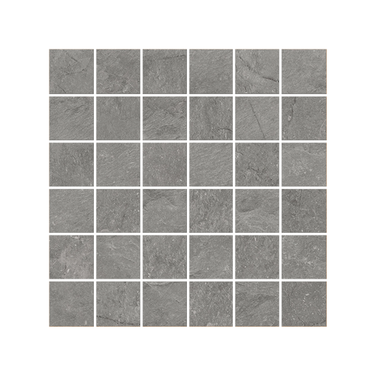 Lith 12x12" - 8mm Matte Porcelain 2" Square Mesh Mosaic Tile in Stone-Look