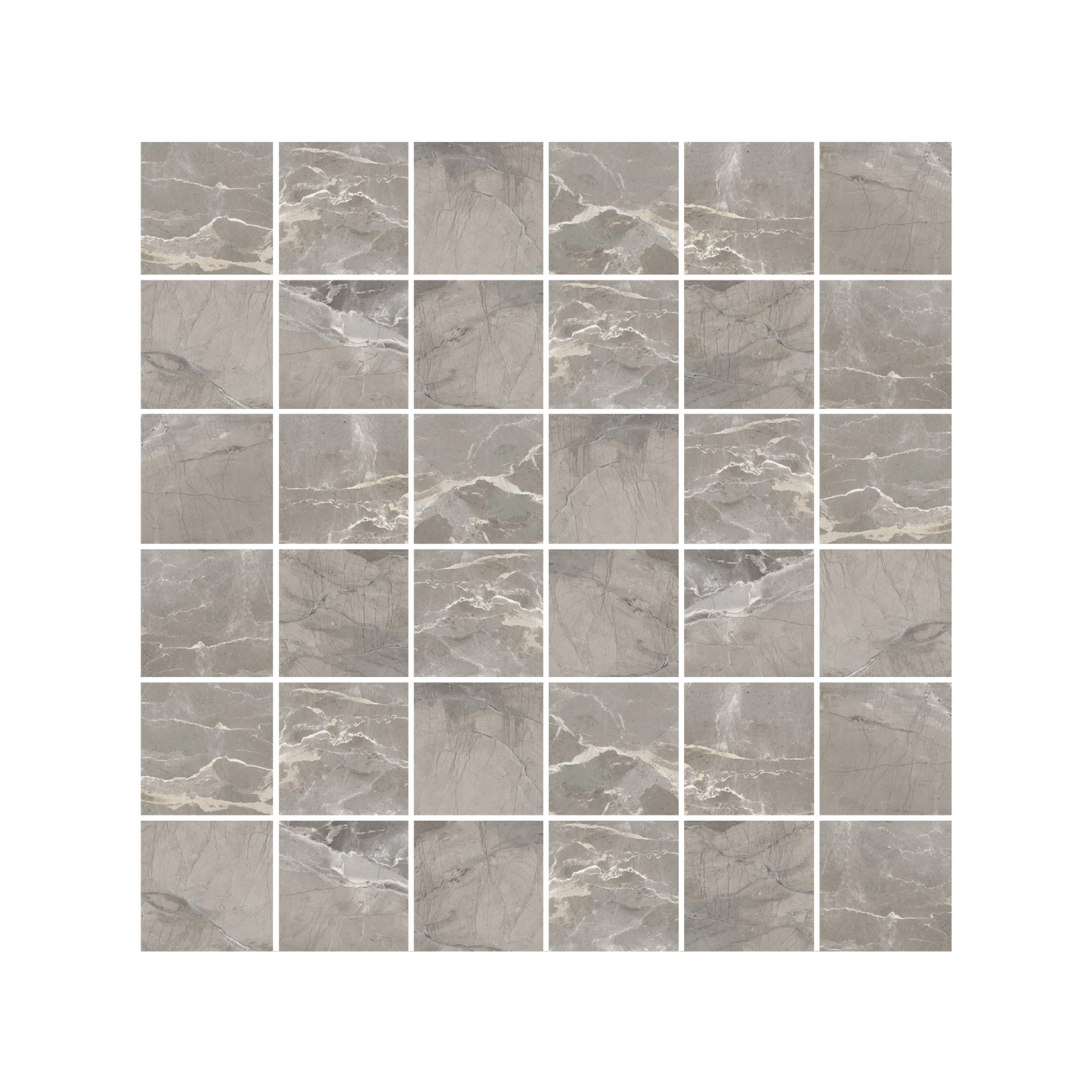 Antiparos - 12x12" 8mm 2" Matte Porcelain Mesh Mosaic Tile Sheet