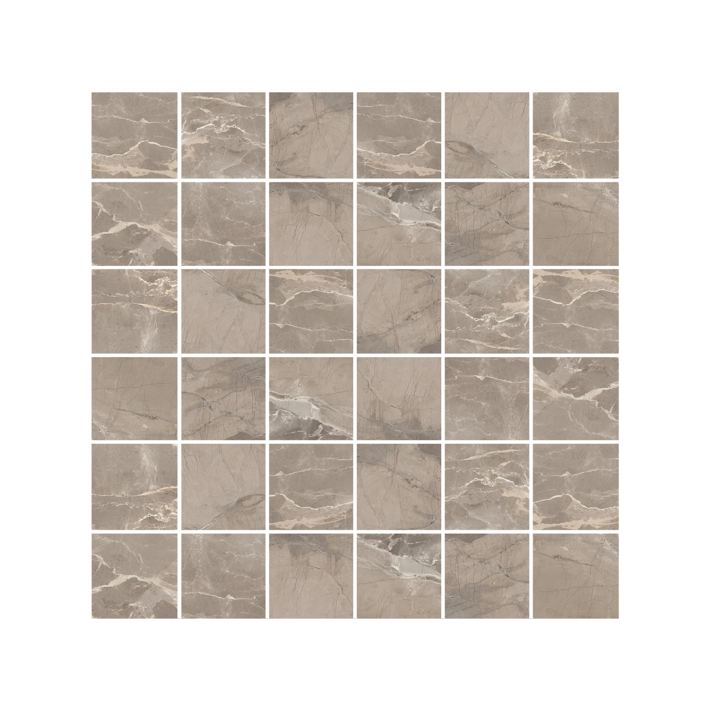 Antiparos - 12x12" 8mm 2" Matte Porcelain Mesh Mosaic Tile Sheet