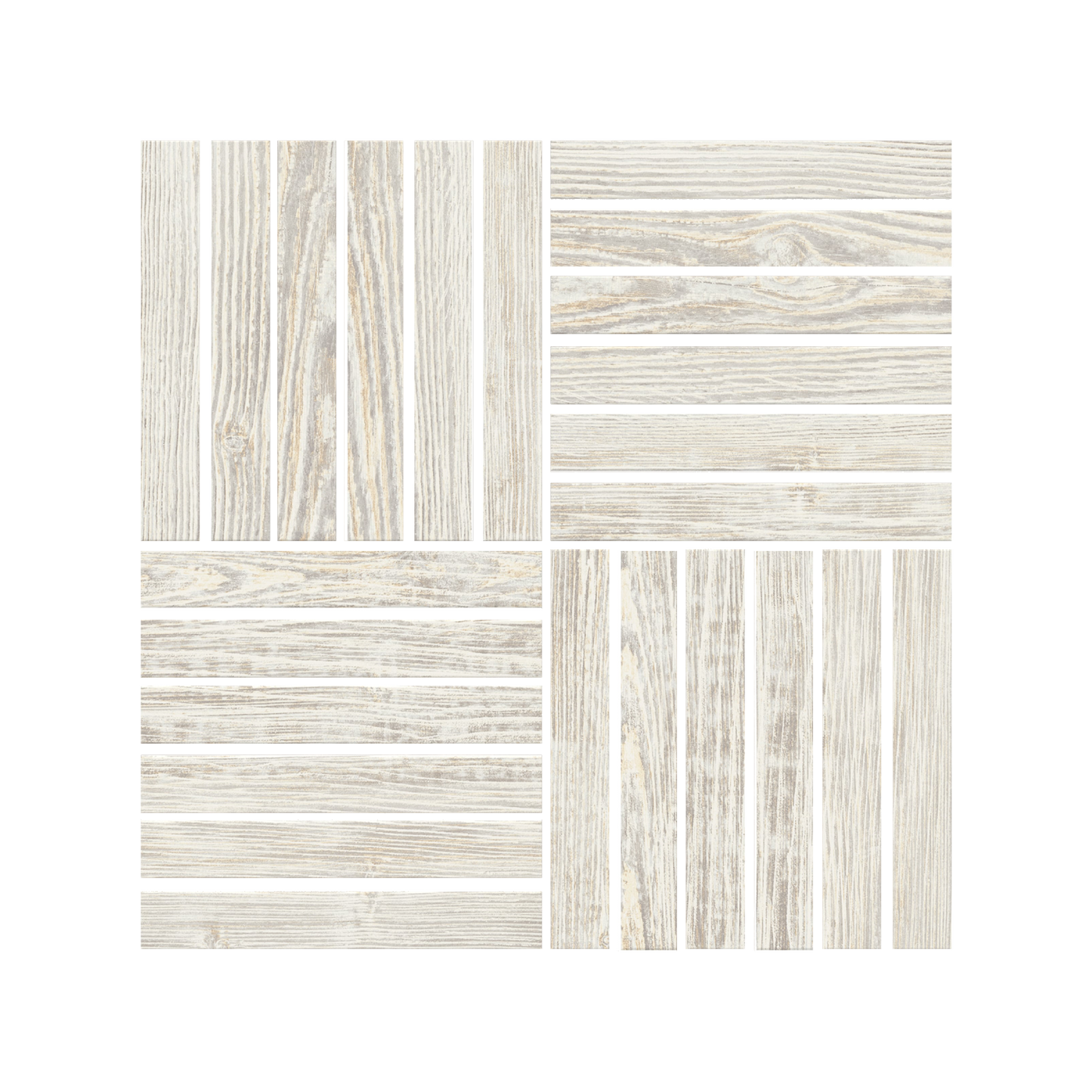 Aegina - 12x12" 8mm Matte Porcelain Mesh Strips Mosaic Tile Sheet