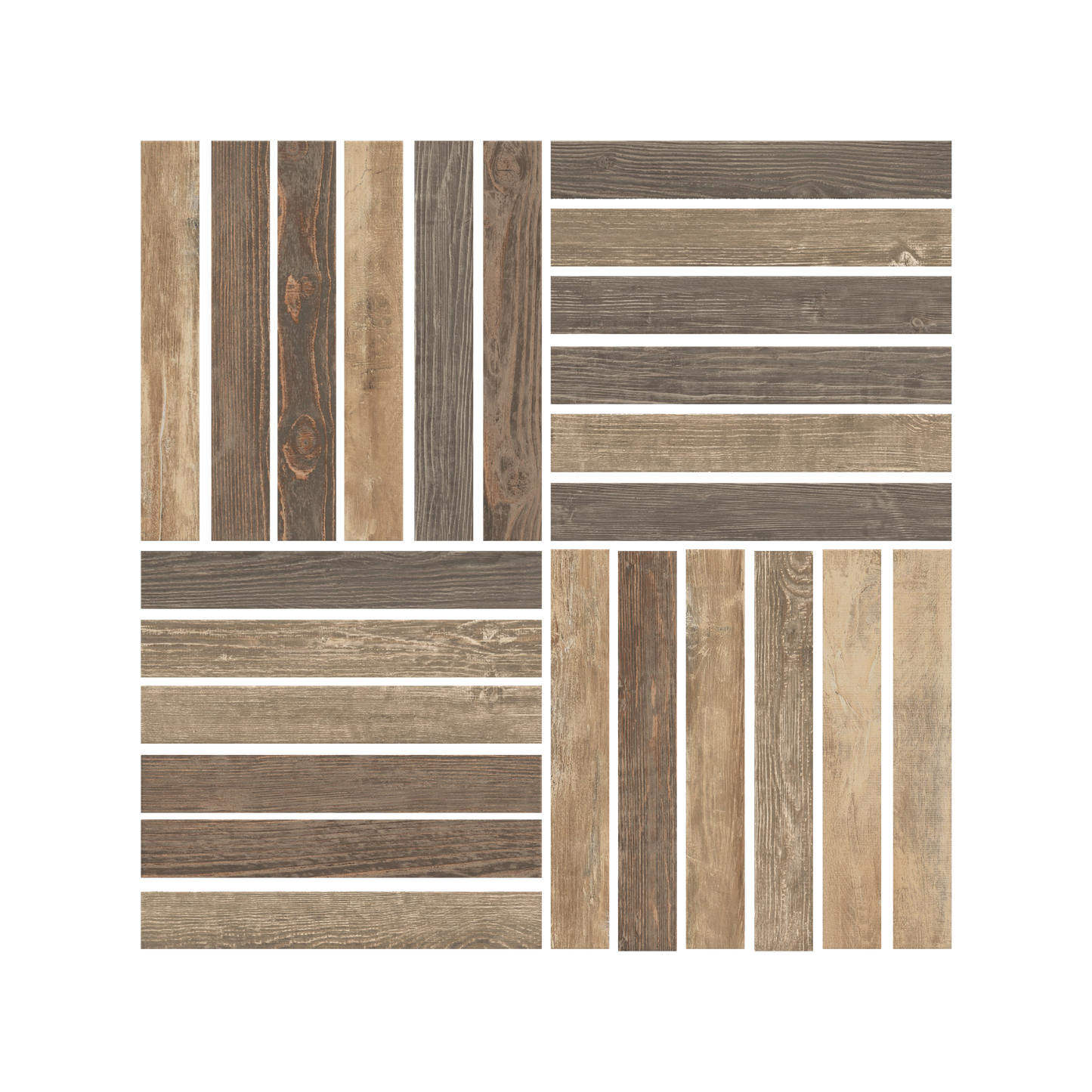 Aegina - 12x12" 8mm Matte Porcelain Mesh Strips Mosaic Tile Sheet