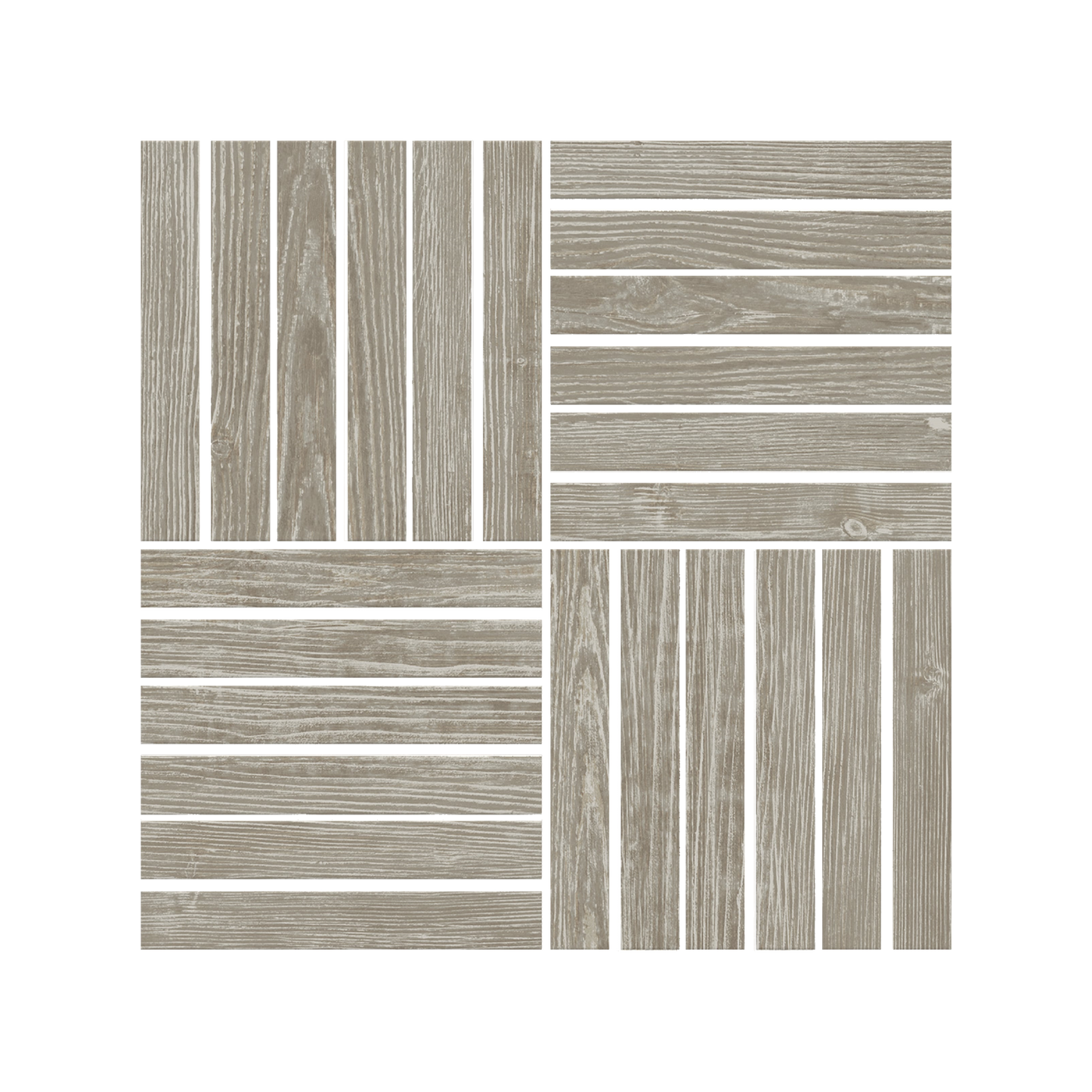 Aegina - 12x12" 8mm Matte Porcelain Mesh Strips Mosaic Tile Sheet
