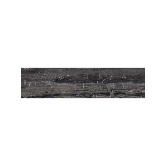 Serifos 3x12" - 8mm Polished Porcelain Bullnose Tile in Stone-Look Style