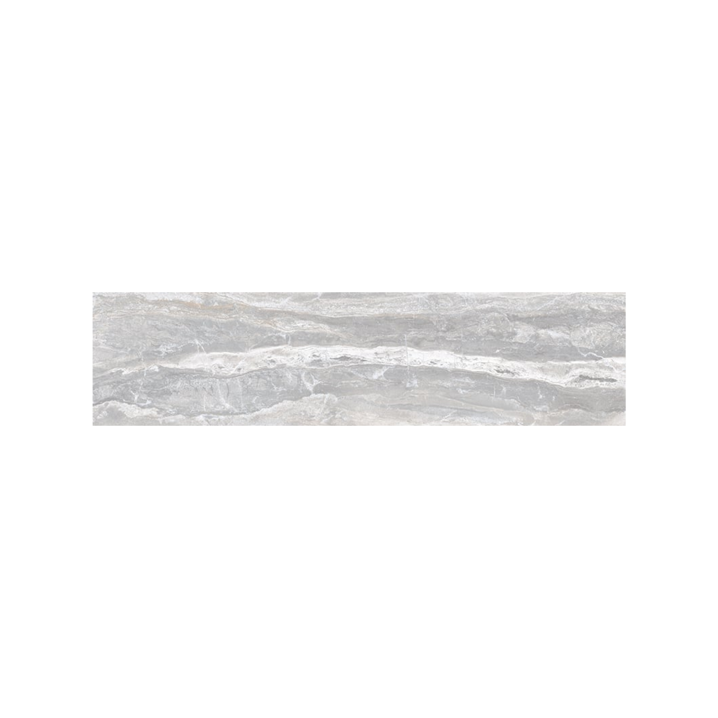 Serifos 3x12" - 8mm Polished Porcelain Bullnose Tile in Stone-Look Style