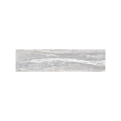 Serifos 3x12" - 8mm Polished Porcelain Bullnose Tile in Stone-Look Style