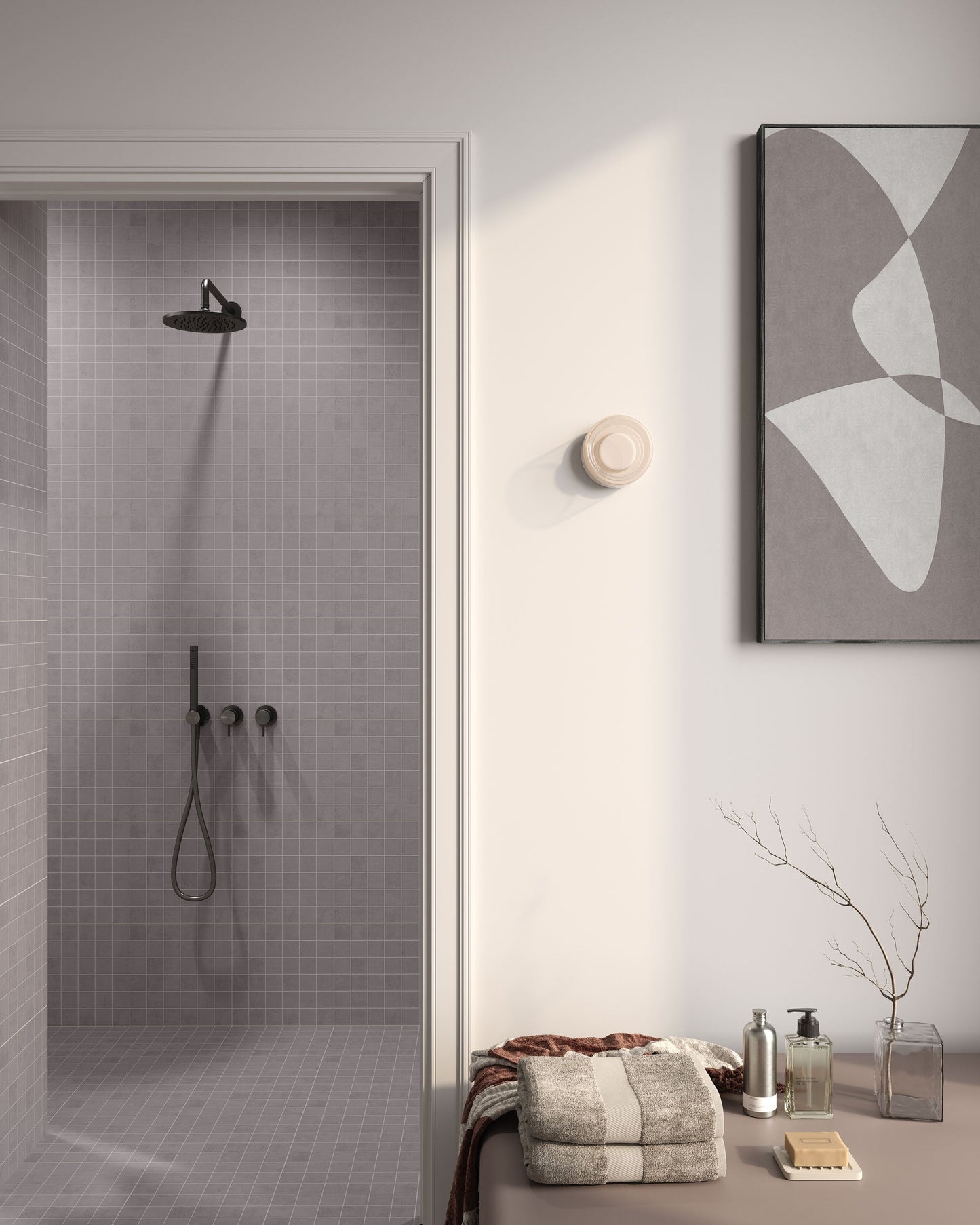 Daydream 12x12" - 8mm Matte Porcelain Mesh Mosaic Tile in Cement-Look