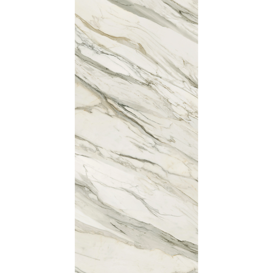 Mykonos 48"x110" Porcelain Slab - 6mm Marble Look Tile for Floors & Walls