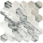 Mykonos 12"x12" Hexagon Mosaic Sheet - 8mm Porcelain Tile