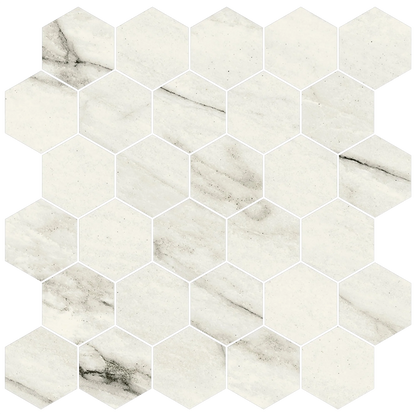 Mykonos 12"x12" Hexagon Mosaic Sheet - 8mm Porcelain Tile