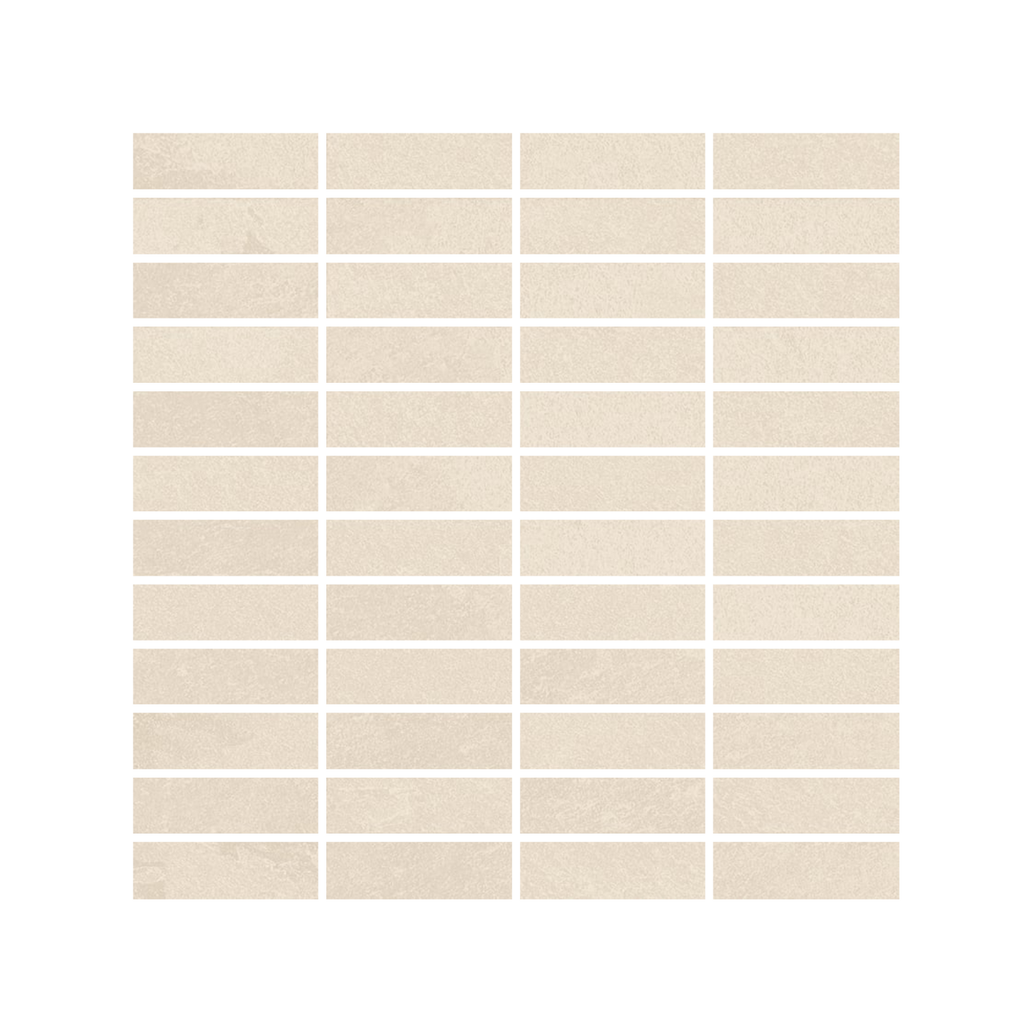 Net-Zero 12x12" - Matte Porcelain Mosaic Tile Sheet (1x3" Rectangles)