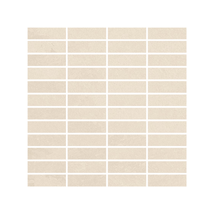 Net-Zero 12x12" - Matte Porcelain Mosaic Tile Sheet (1x3" Rectangles)