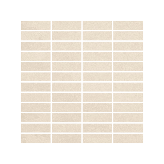 Net-Zero 12x12" - Matte Porcelain Mosaic Tile Sheet (1x3" Rectangles)