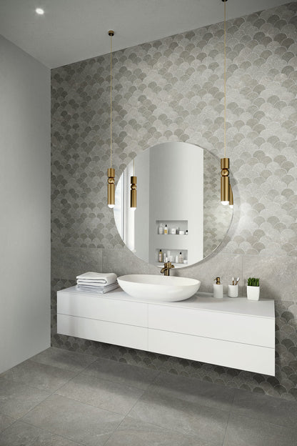 Tycoon 12x14.5" - 8mm Matte Porcelain Arabesque Mosaic Tile