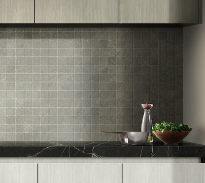 Tycoon 12x12" - 8mm Matte Porcelain 2" Square Mesh Mosaic Tile