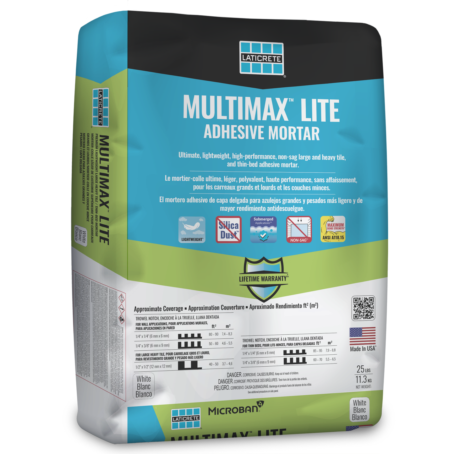 Laticrete - Multimax Lite Adhesive Mortar (25lbs) Grey Color