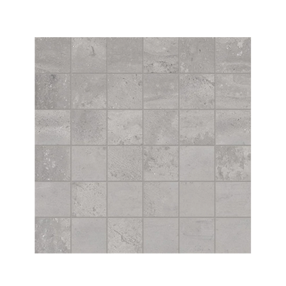 +One 12x12 - 8mm Porcelain Mesh Mosaic Tile in Cement-Look (2" Squares)