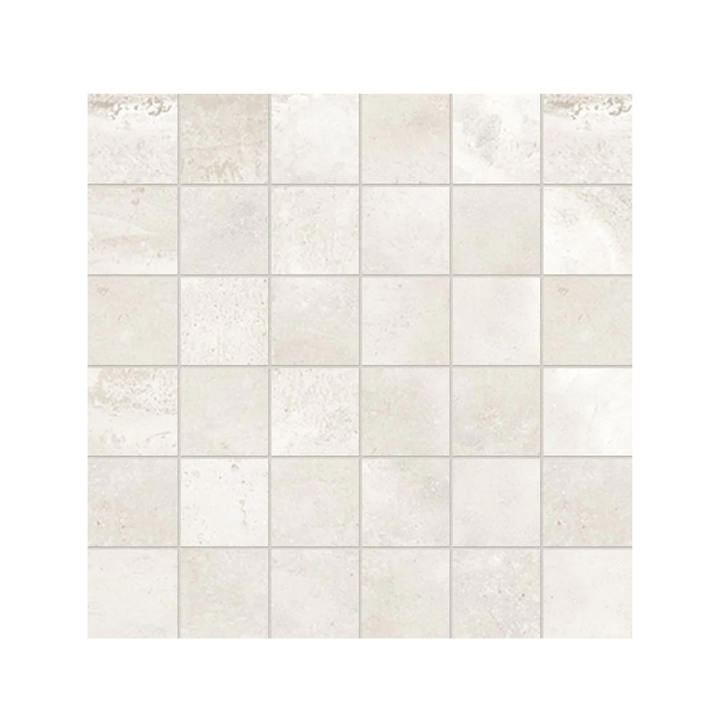 +One 12x12 - 8mm Porcelain Mesh Mosaic Tile in Cement-Look (2" Squares)
