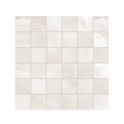 +One 12x12 - 8mm Porcelain Mesh Mosaic Tile in Cement-Look (2" Squares)