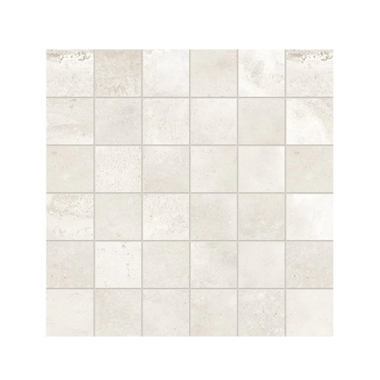 +One 12x12 - 8mm Porcelain Mesh Mosaic Tile in Cement-Look (2" Squares)
