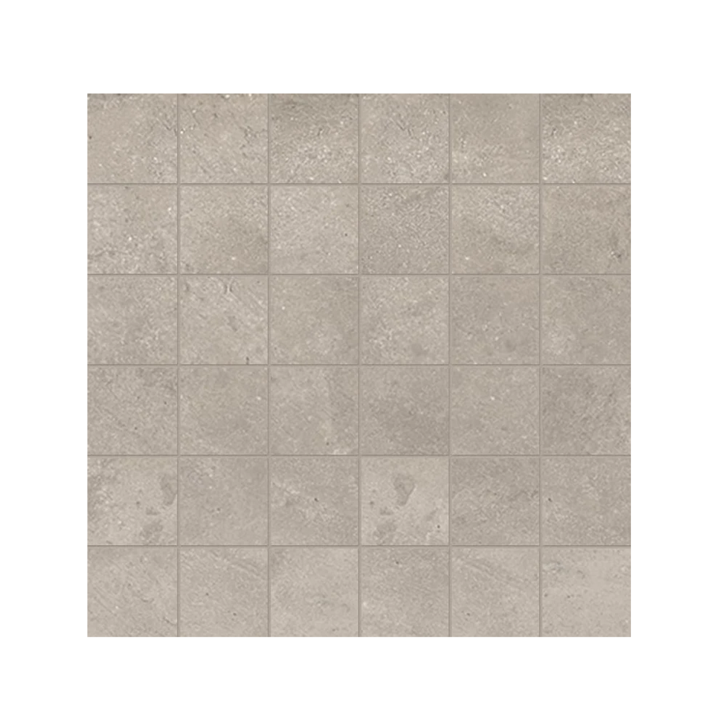 +One 12x12 - 8mm Porcelain Mesh Mosaic Tile in Cement-Look (2" Squares)