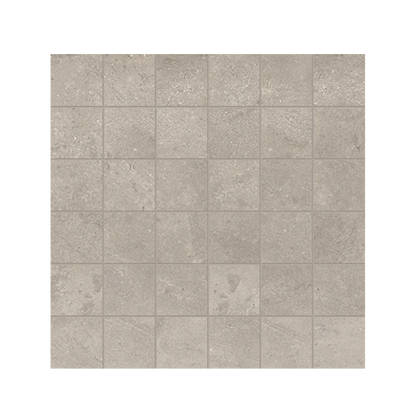 +One 12x12 - 8mm Porcelain Mesh Mosaic Tile in Cement-Look (2" Squares)