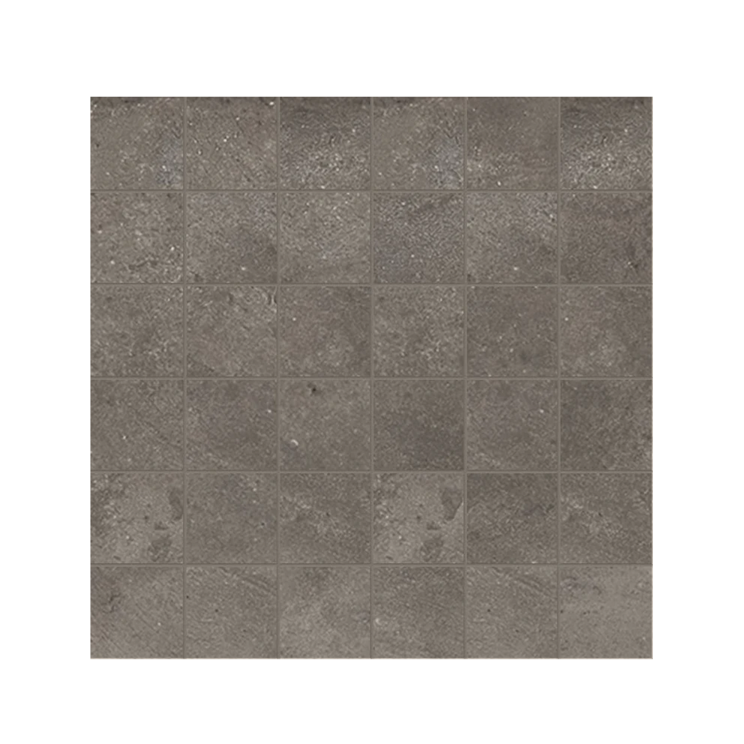 +One 12x12 - 8mm Porcelain Mesh Mosaic Tile in Cement-Look (2" Squares)