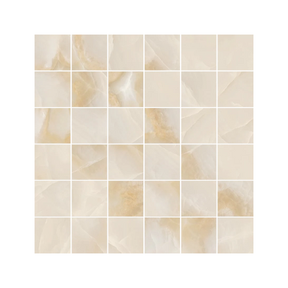 Onyx 12x12" - 8mm Porcelain Mesh Mosaic Tile Sheet w/ 2" Squares