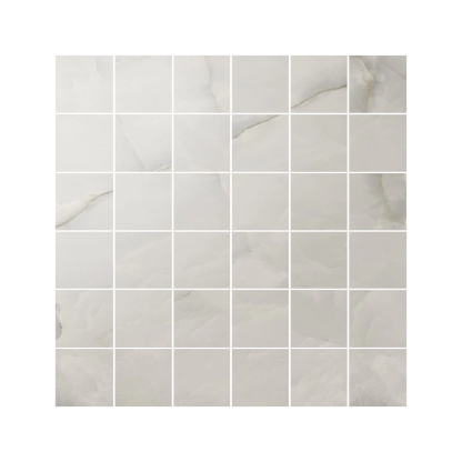 Onyx 12x12" - 8mm Porcelain Mesh Mosaic Tile Sheet w/ 2" Squares