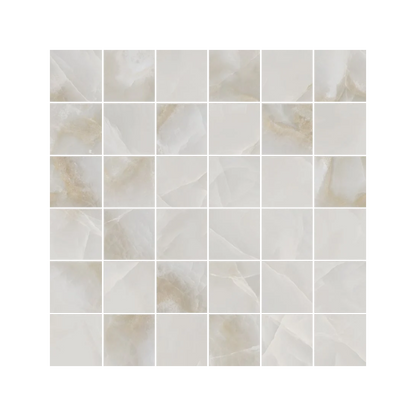 Onyx 12x12" - 8mm Porcelain Mesh Mosaic Tile Sheet w/ 2" Squares