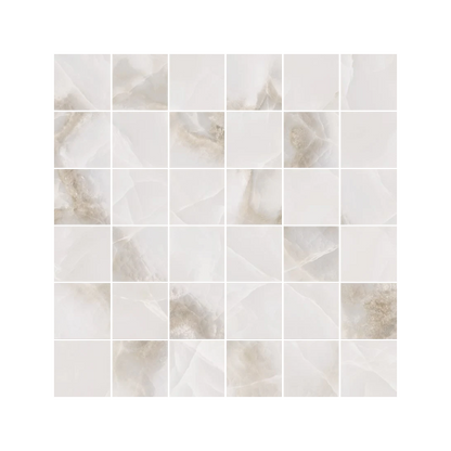 Onyx 12x12" - 8mm Porcelain Mesh Mosaic Tile Sheet w/ 2" Squares