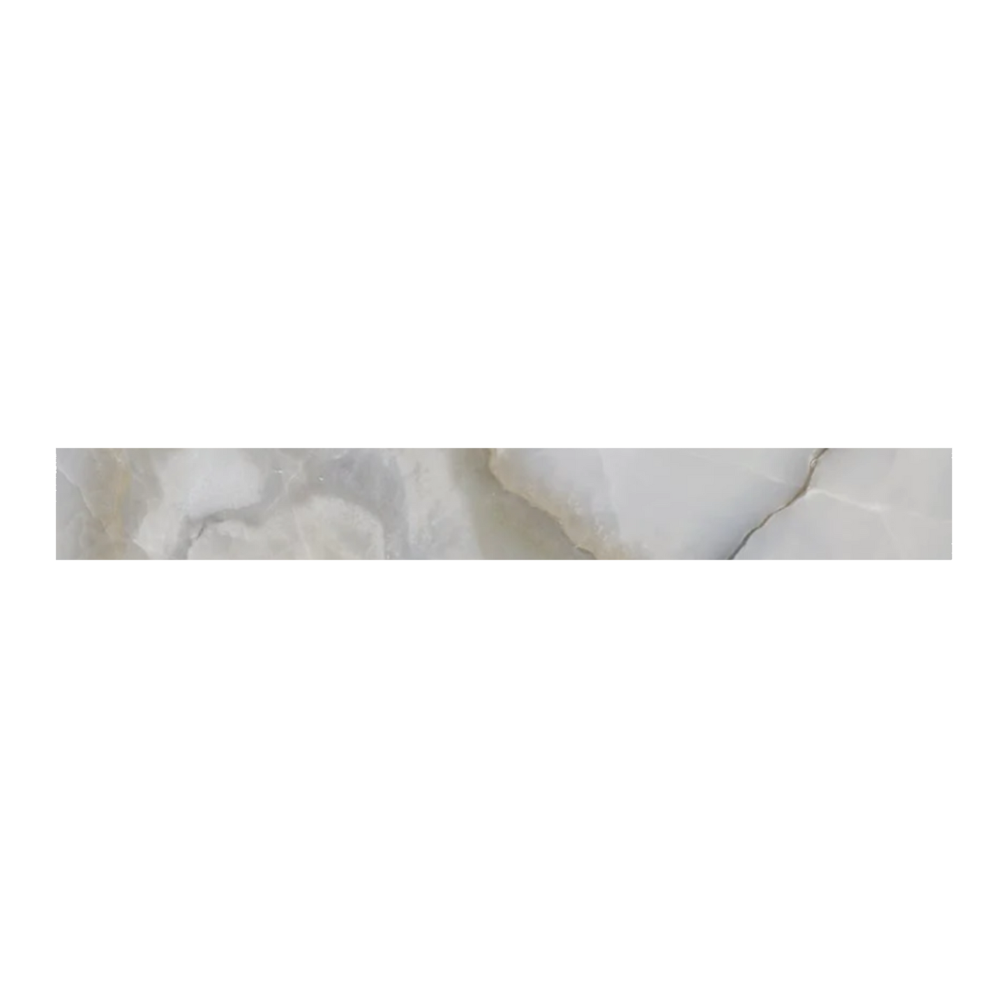 Onyx 3x24" - 8mm Matte/Polished Porcelain Bullnose Tile in Stone-Look
