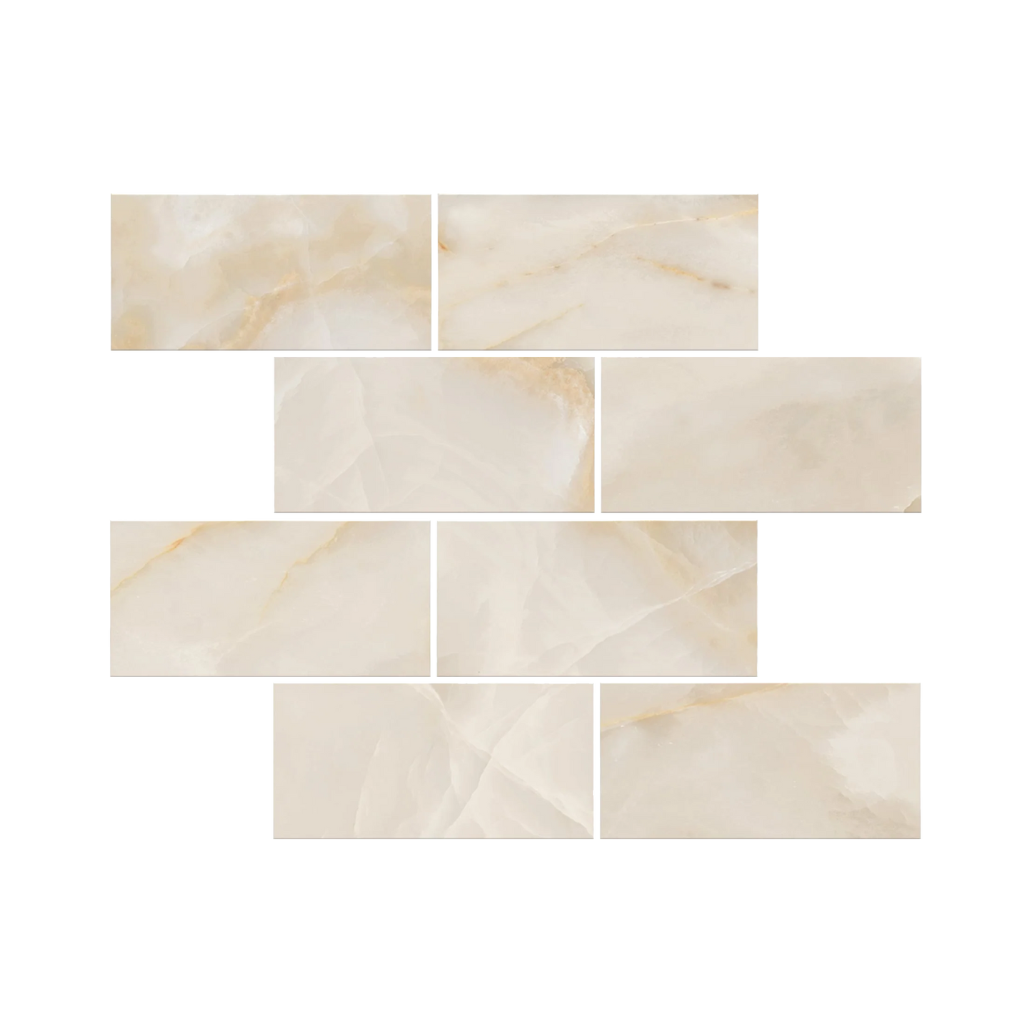 Onyx 12x12" - 8mm Porcelain Brick Mesh Mosaic Tile Sheet