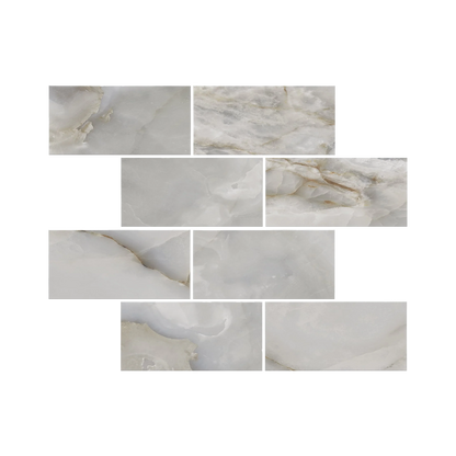 Onyx 12x12" - 8mm Porcelain Brick Mesh Mosaic Tile Sheet