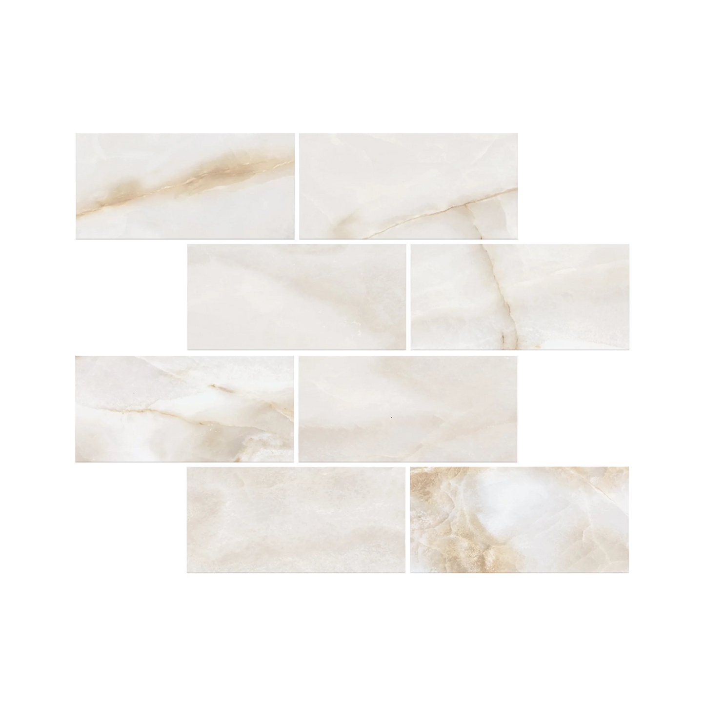 Onyx 12x12" - 8mm Porcelain Brick Mesh Mosaic Tile Sheet