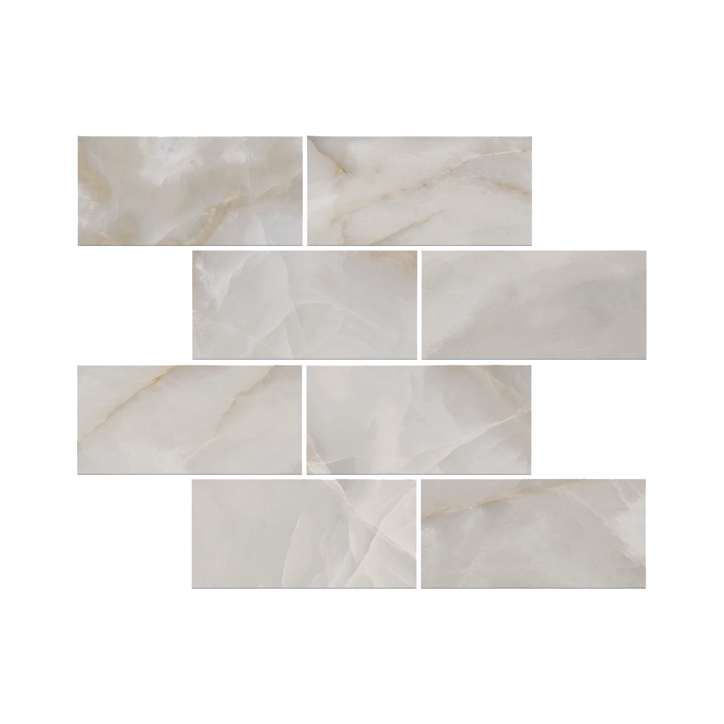 Onyx 12x12" - 8mm Porcelain Brick Mesh Mosaic Tile Sheet