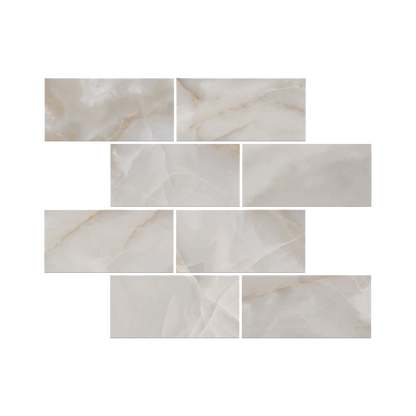 Onyx 12x12" - 8mm Porcelain Brick Mesh Mosaic Tile Sheet