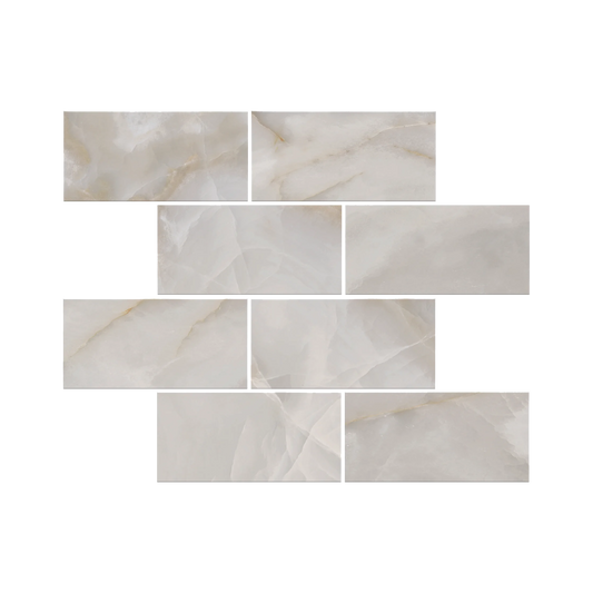 Onyx 12x12" - 8mm Porcelain Brick Mesh Mosaic Tile Sheet