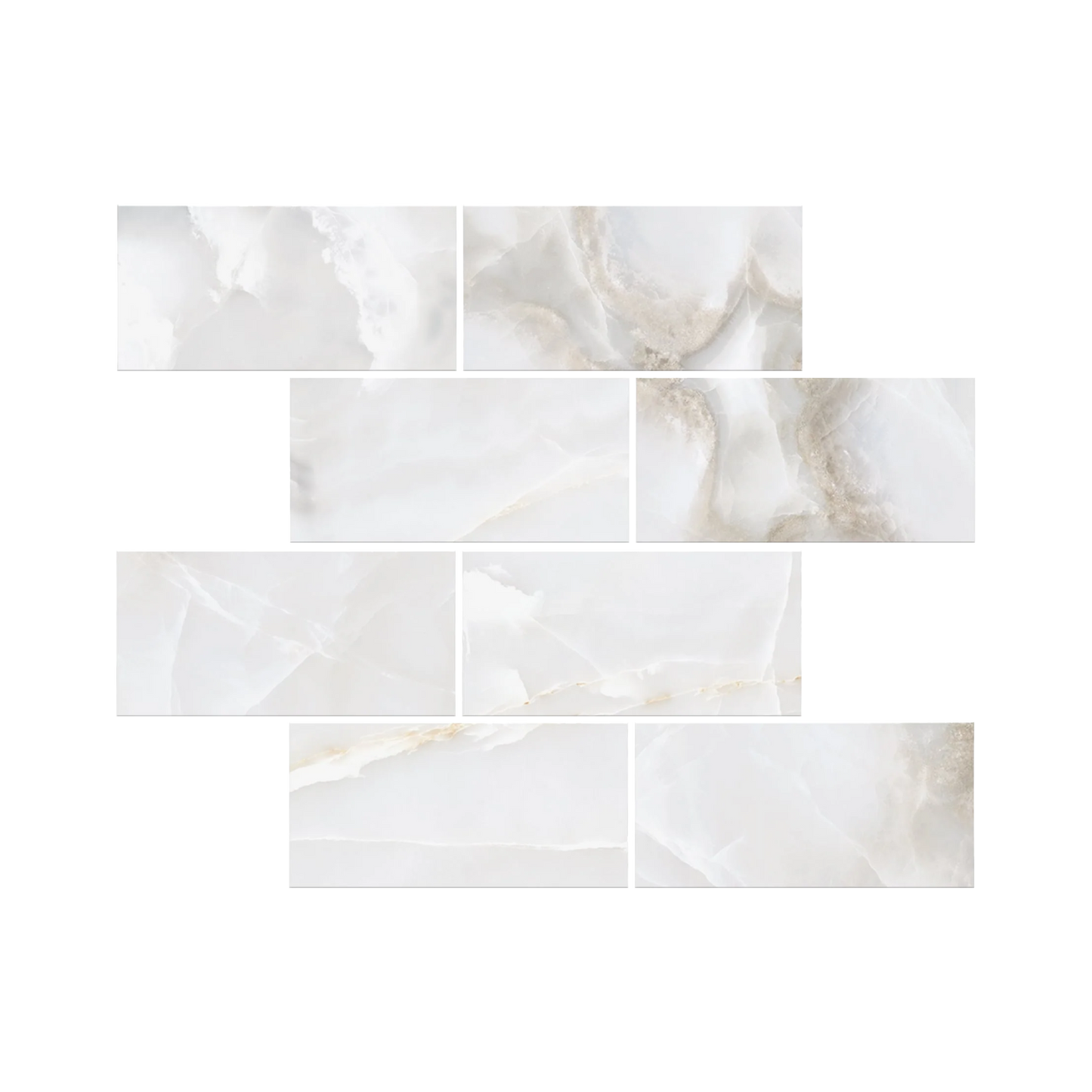 Onyx 12x12" - 8mm Porcelain Brick Mesh Mosaic Tile Sheet