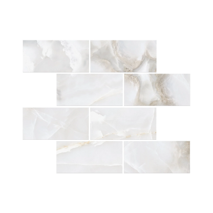 Onyx 12x12" - 8mm Porcelain Brick Mesh Mosaic Tile Sheet