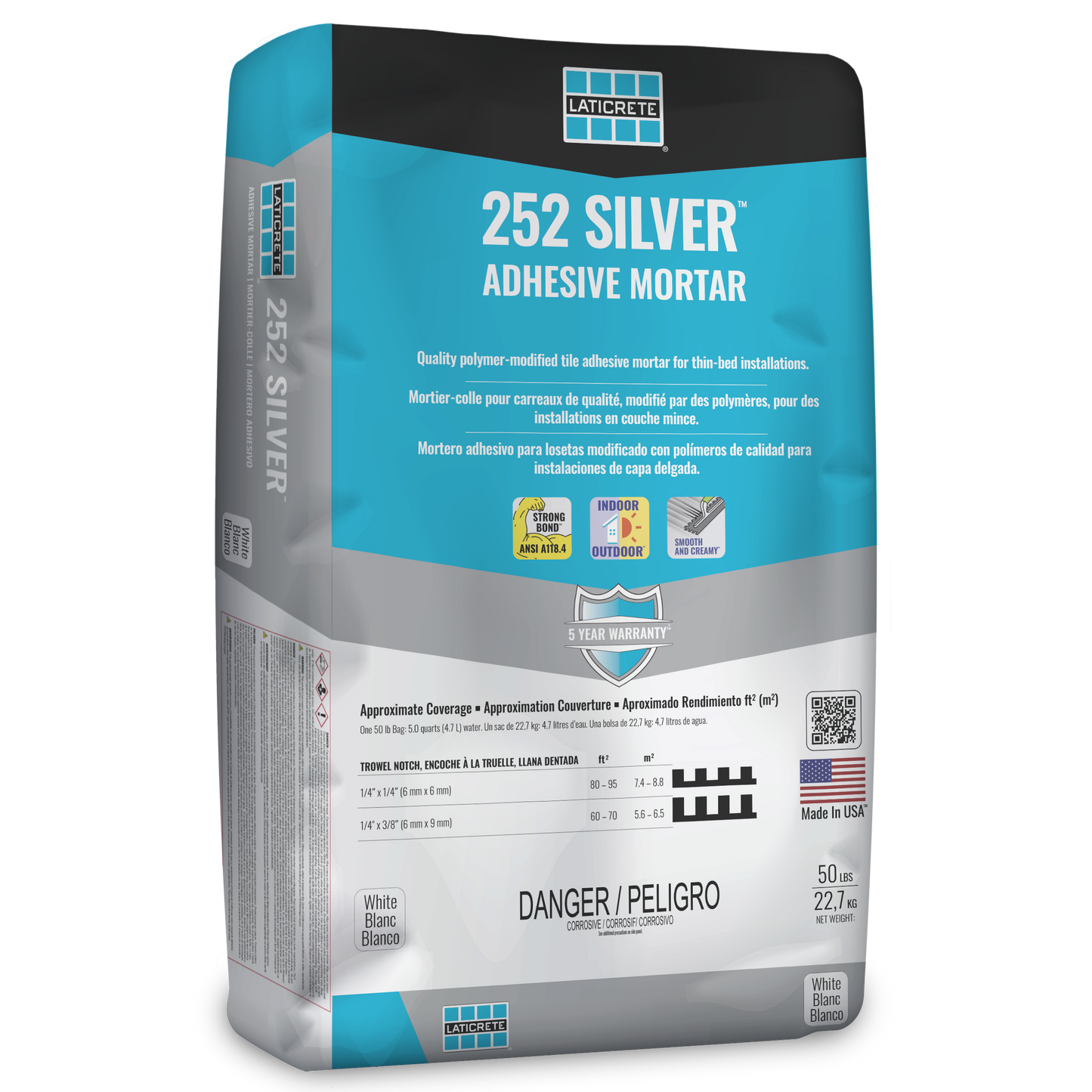 Laticrete - 252 Silver - Polymer Modified Tile Adhesive (50lbs)