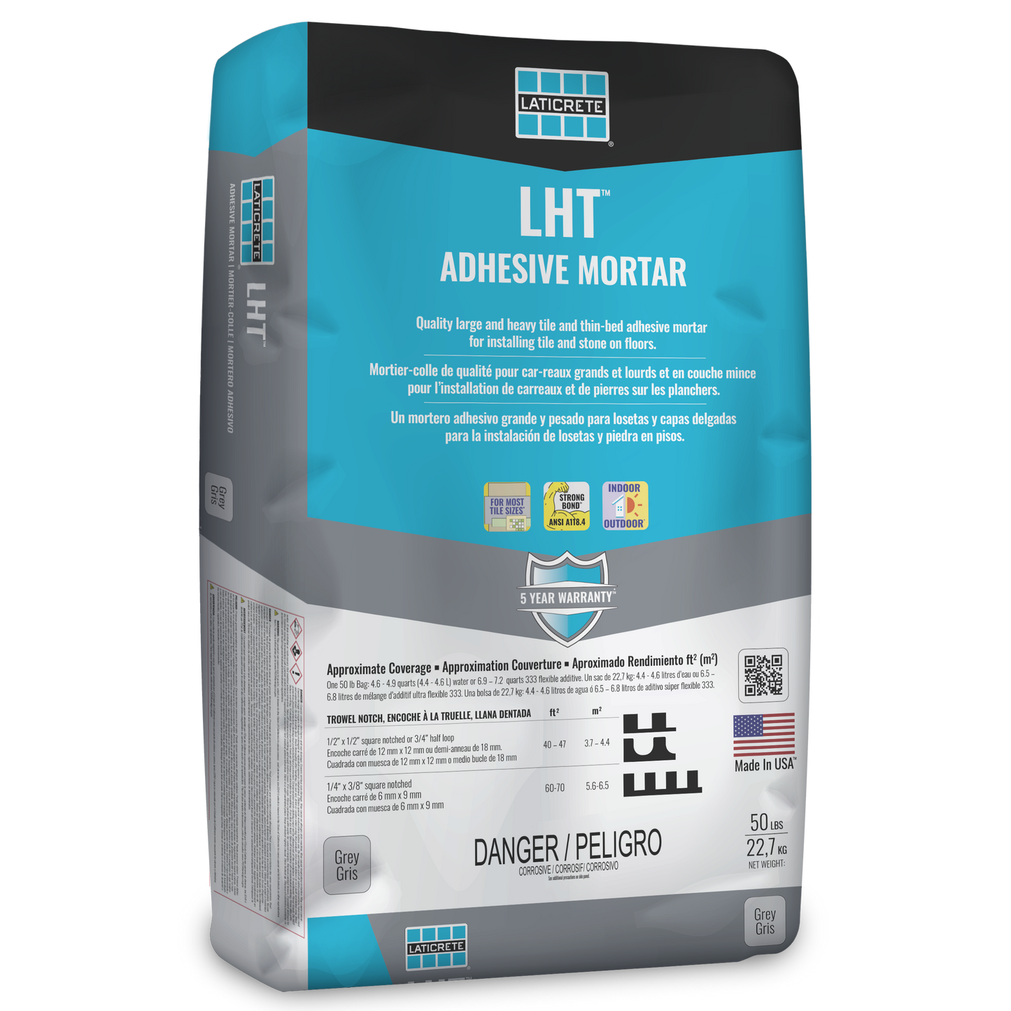 Laticrete LHT - Thin-Bed Adhesive Mortar (50lbs) - For Large Tile